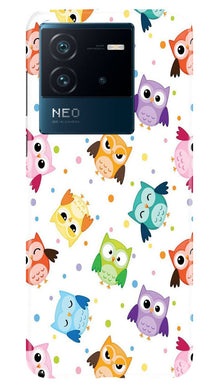 Owl Baground Pattern shore Mobile Back Case for iQOO Neo 6 5G (Design - 13)