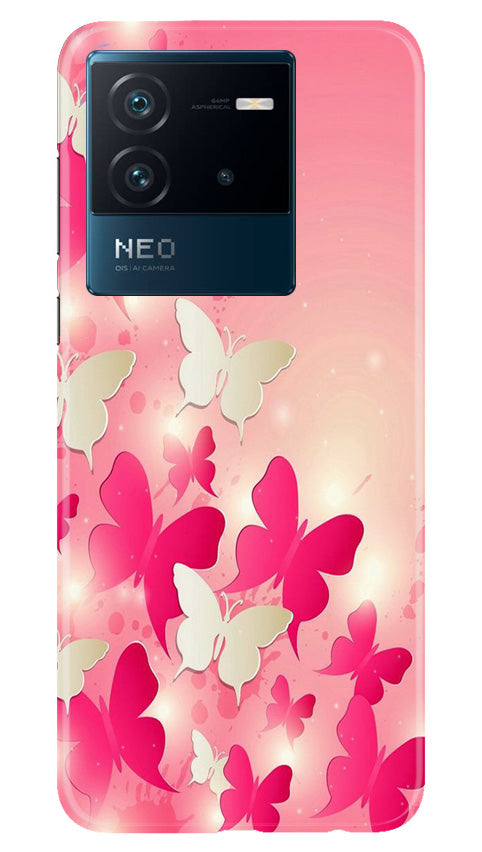 White Pick Butterflies Case for iQOO Neo 6 5G