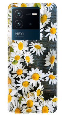 White flowers2 Mobile Back Case for iQOO Neo 6 5G (Design - 62)