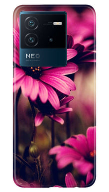 Purple Daisy Mobile Back Case for iQOO Neo 6 5G (Design - 65)