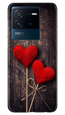 Red Hearts Mobile Back Case for iQOO Neo 6 5G (Design - 80)
