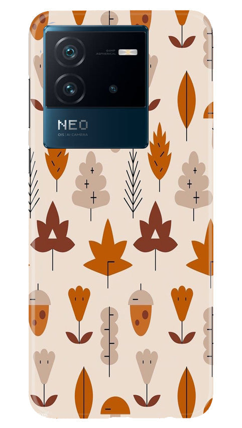 Leaf Pattern Art Case for iQOO Neo 6 5G  (Design - 132)