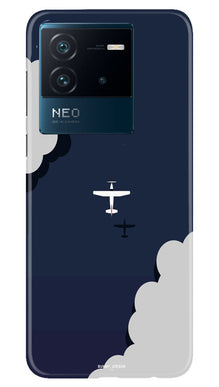 Clouds Plane Mobile Back Case for iQOO Neo 6 5G (Design - 165)