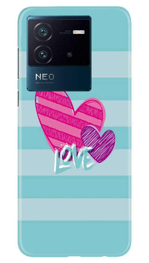White Heart Case for iQOO Neo 6 5G (Design No. 260)