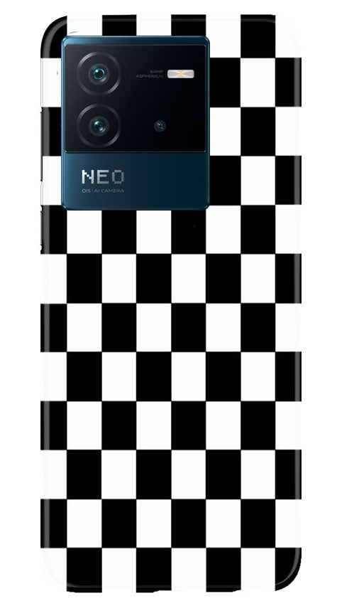 Black White Boxes Mobile Back Case for iQOO Neo 6 5G (Design - 331)