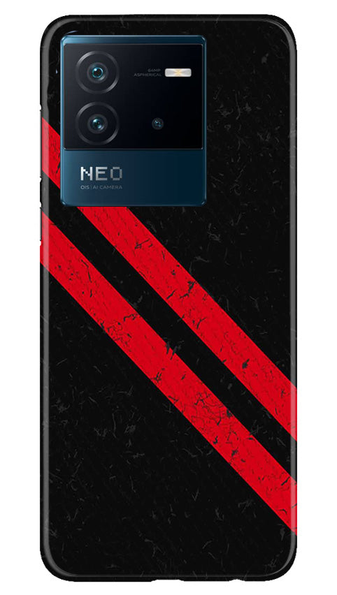 Black Red Pattern Mobile Back Case for iQOO Neo 6 5G (Design - 332)