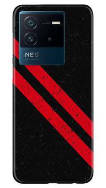 Black Red Pattern Mobile Back Case for iQOO Neo 6 5G (Design - 332)
