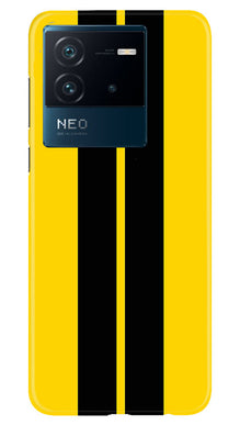 Black Yellow Pattern Mobile Back Case for iQOO Neo 6 5G (Design - 336)
