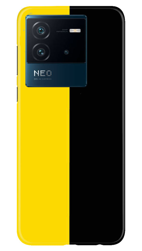 Black Yellow Pattern Mobile Back Case for iQOO Neo 6 5G (Design - 354)