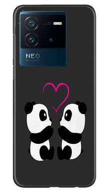 Panda Love Mobile Back Case for iQOO Neo 6 5G (Design - 355)