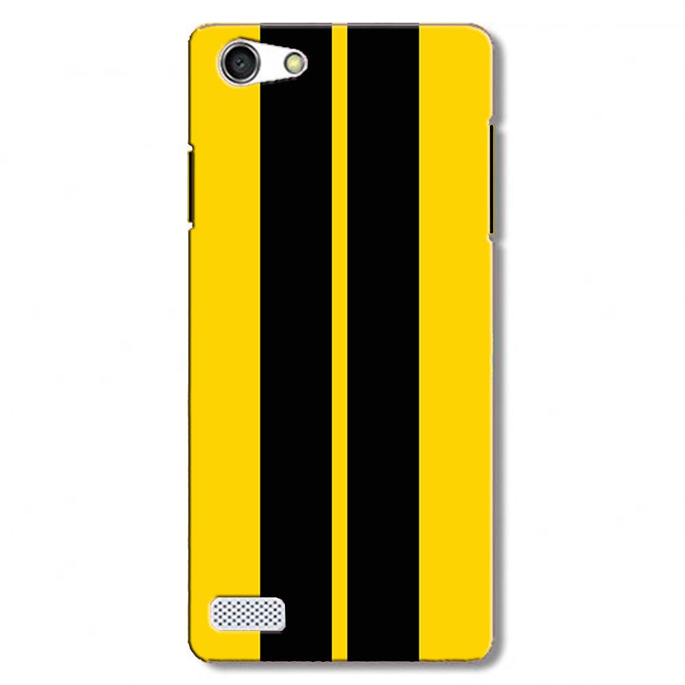 Black Yellow Pattern Mobile Back Case for Oppo Neo 7/A33  (Design - 377)