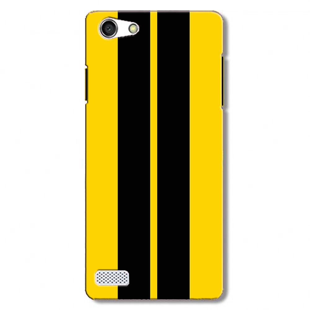 Black Yellow Pattern Mobile Back Case for Oppo A31 / Neo 5  (Design - 377)