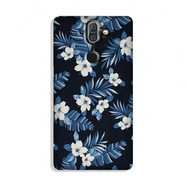 White flowers Blue Background2 Case for Nokia 9 Pureview