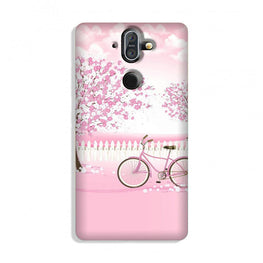 Pink Flowers Cycle Case for Nokia 9 Pureview(Design - 102)