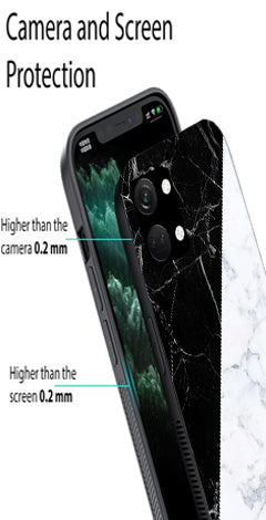 Black White Marble Design Metal Mobile Case for OnePlus Nord 3 5G