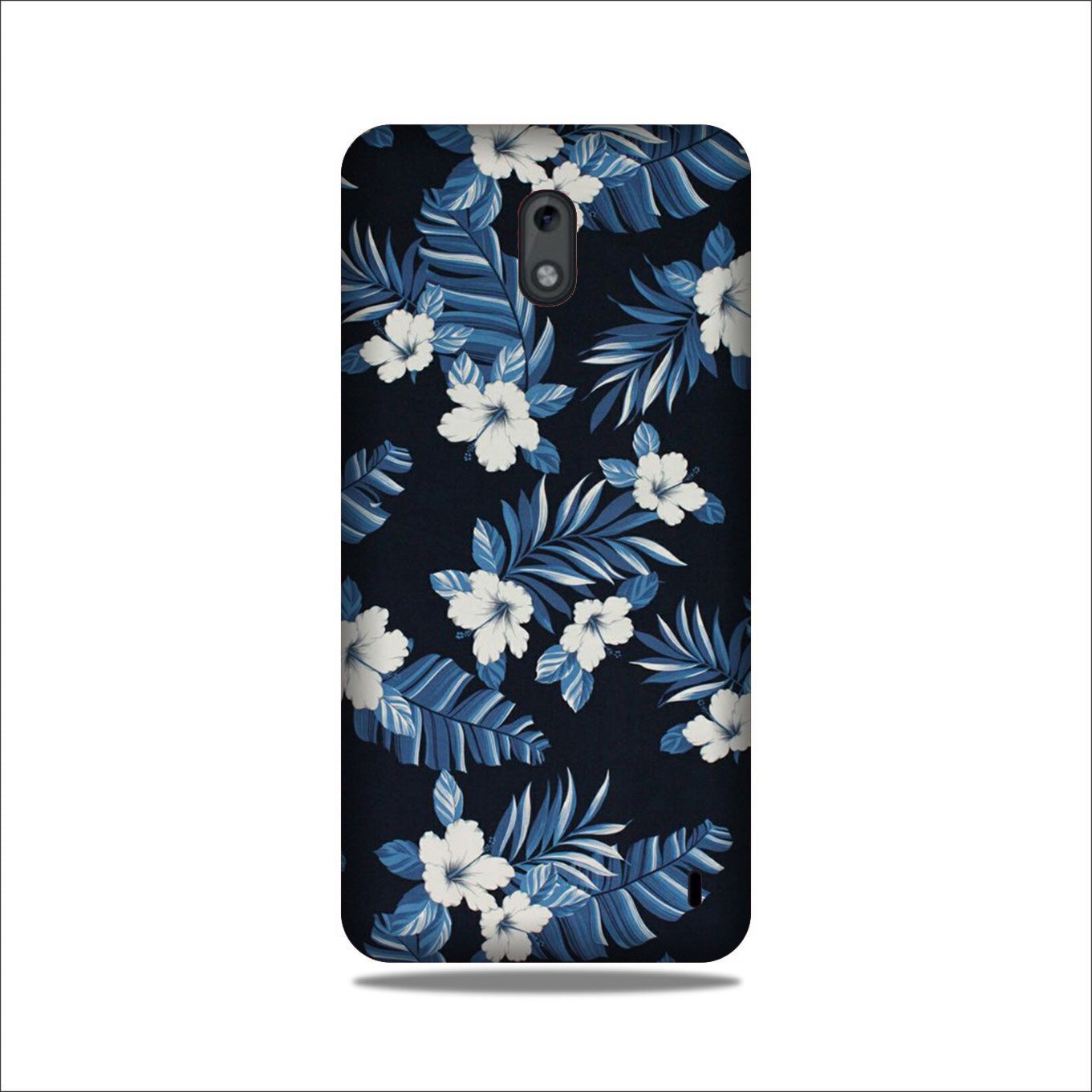 White flowers Blue Background2 Case for Nokia 2