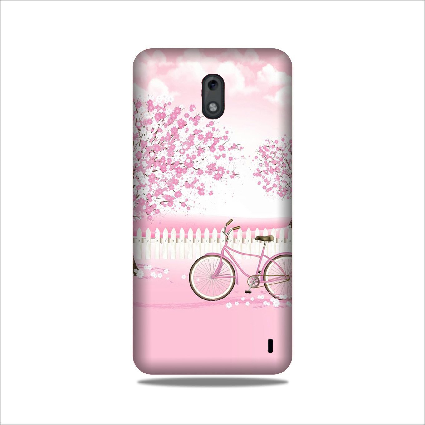 Pink Flowers Cycle Case for Nokia 2  (Design - 102)