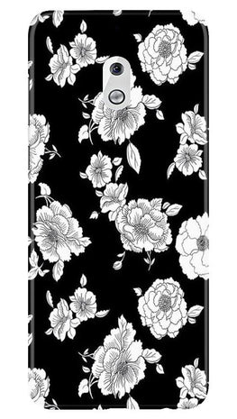 White flowers Black Background Case for Nokia 2.1
