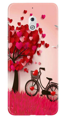 Red Heart Cycle Mobile Back Case for Nokia 2.1 (Design - 222)