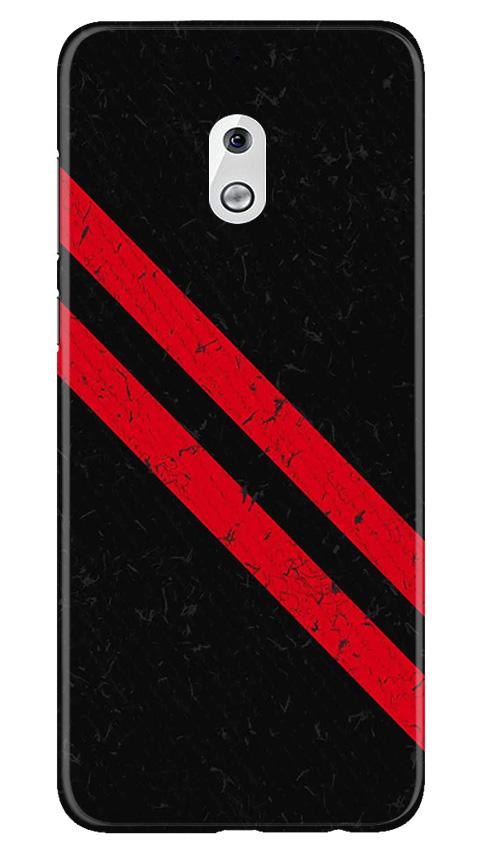 Black Red Pattern Mobile Back Case for Nokia 2.1 (Design - 373)