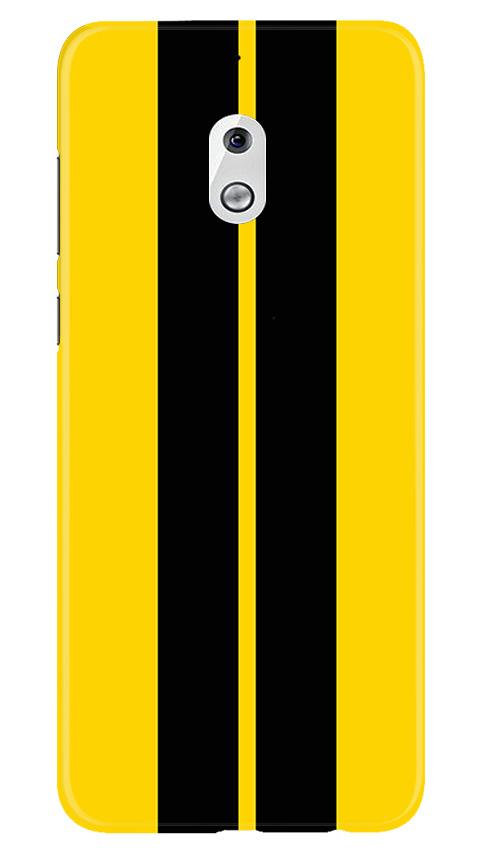 Black Yellow Pattern Mobile Back Case for Nokia 2.1 (Design - 377)