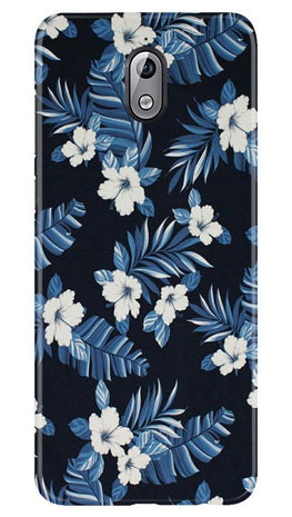 White flowers Blue Background2 Case for Nokia 3.1