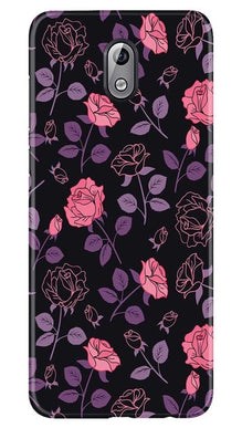 Rose Black Background Mobile Back Case for Nokia 3.1 (Design - 27)