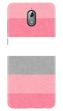 Pink white pattern Mobile Back Case for Nokia 3.1 (Design - 55)