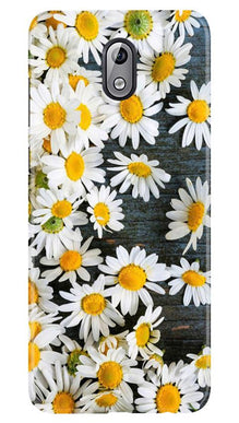 White flowers2 Mobile Back Case for Nokia 3.1 (Design - 62)