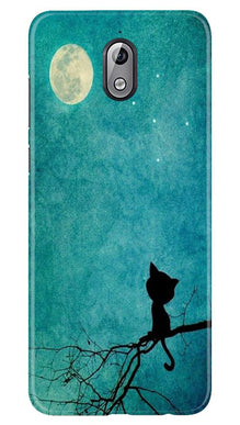 Moon cat Mobile Back Case for Nokia 3.1 (Design - 70)