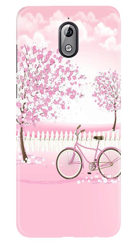 Pink Flowers Cycle Case for Nokia 3.1(Design - 102)