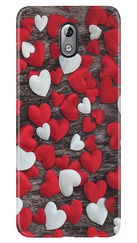 Red White Hearts Case for Nokia 3.1(Design - 105)