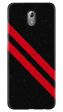 Black Red Pattern Mobile Back Case for Nokia 3.1 (Design - 373)