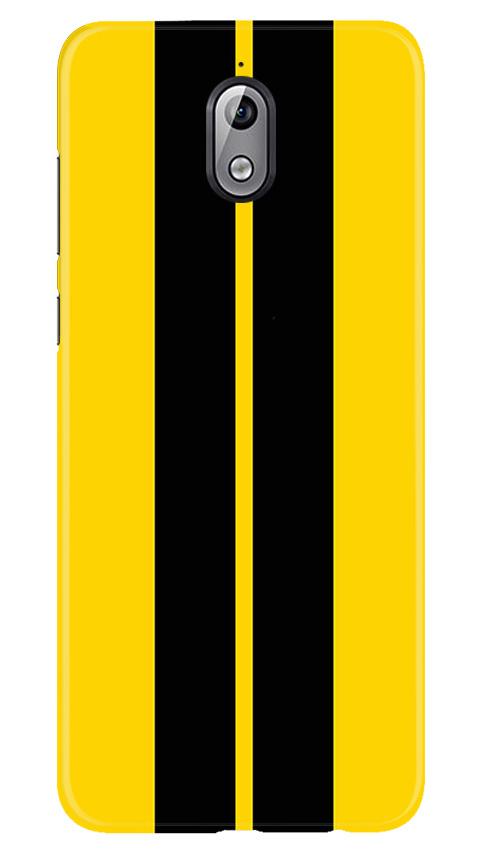 Black Yellow Pattern Mobile Back Case for Nokia 3.1 (Design - 377)