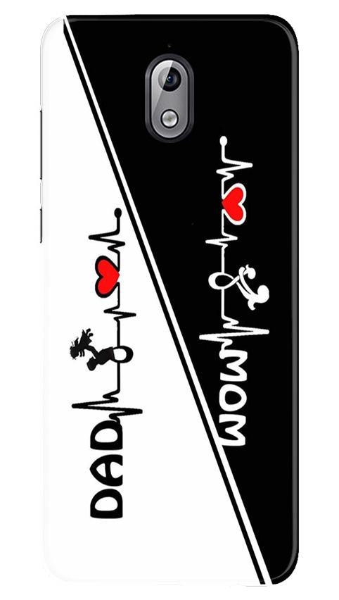 Love Mom Dad Mobile Back Case for Nokia 3.1 (Design - 385)