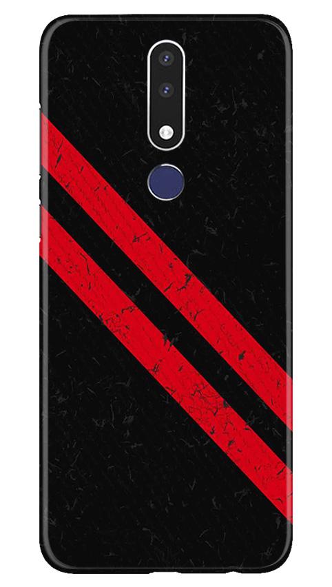 Black Red Pattern Mobile Back Case for Nokia 3.1 Plus (Design - 373)