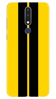 Black Yellow Pattern Mobile Back Case for Nokia 3.1 Plus (Design - 377)