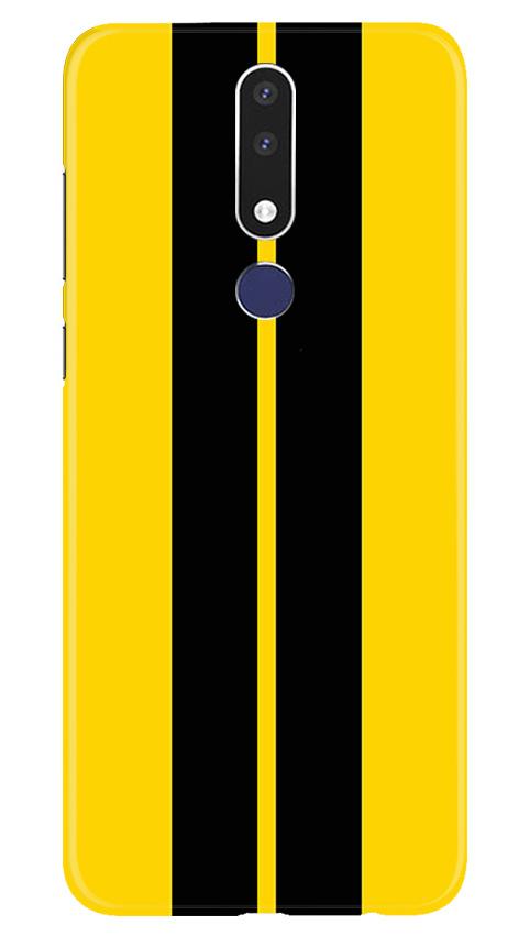 Black Yellow Pattern Mobile Back Case for Nokia 3.1 Plus (Design - 377)