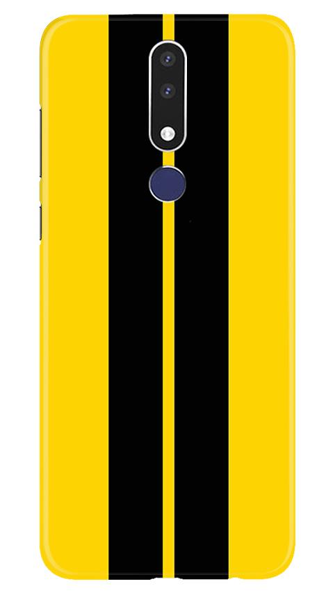 Black Yellow Pattern Mobile Back Case for Nokia 3.1 Plus (Design - 377)