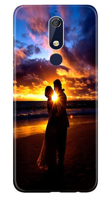Couple Sea shore Mobile Back Case for Nokia 5.1 (Design - 13)
