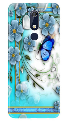 Blue Butterfly Mobile Back Case for Nokia 5.1 (Design - 21)