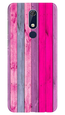 Wooden look Mobile Back Case for Nokia 5.1 (Design - 24)