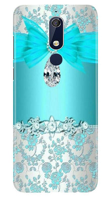Shinny Blue Background Mobile Back Case for Nokia 5.1 (Design - 32)