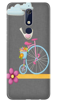 Sparron with cycle Mobile Back Case for Nokia 5.1 (Design - 34)