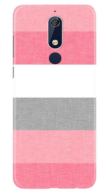 Pink white pattern Mobile Back Case for Nokia 5.1 (Design - 55)