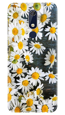White flowers2 Mobile Back Case for Nokia 5.1 (Design - 62)