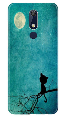 Moon cat Mobile Back Case for Nokia 5.1 (Design - 70)
