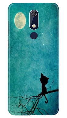 Moon cat Mobile Back Case for Nokia 5.1 (Design - 70)