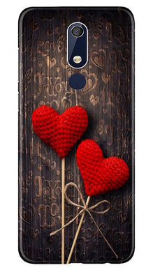 Red Hearts Mobile Back Case for Nokia 5.1 (Design - 80)
