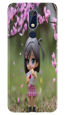 Cute Girl Mobile Back Case for Nokia 5.1 (Design - 92)